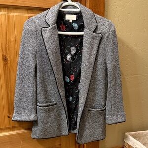 Skies Are Blue Gray Blazer with Black Trim